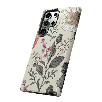 Poppy Pink Vintage Flower Samsung Case (Protective) Phone Case