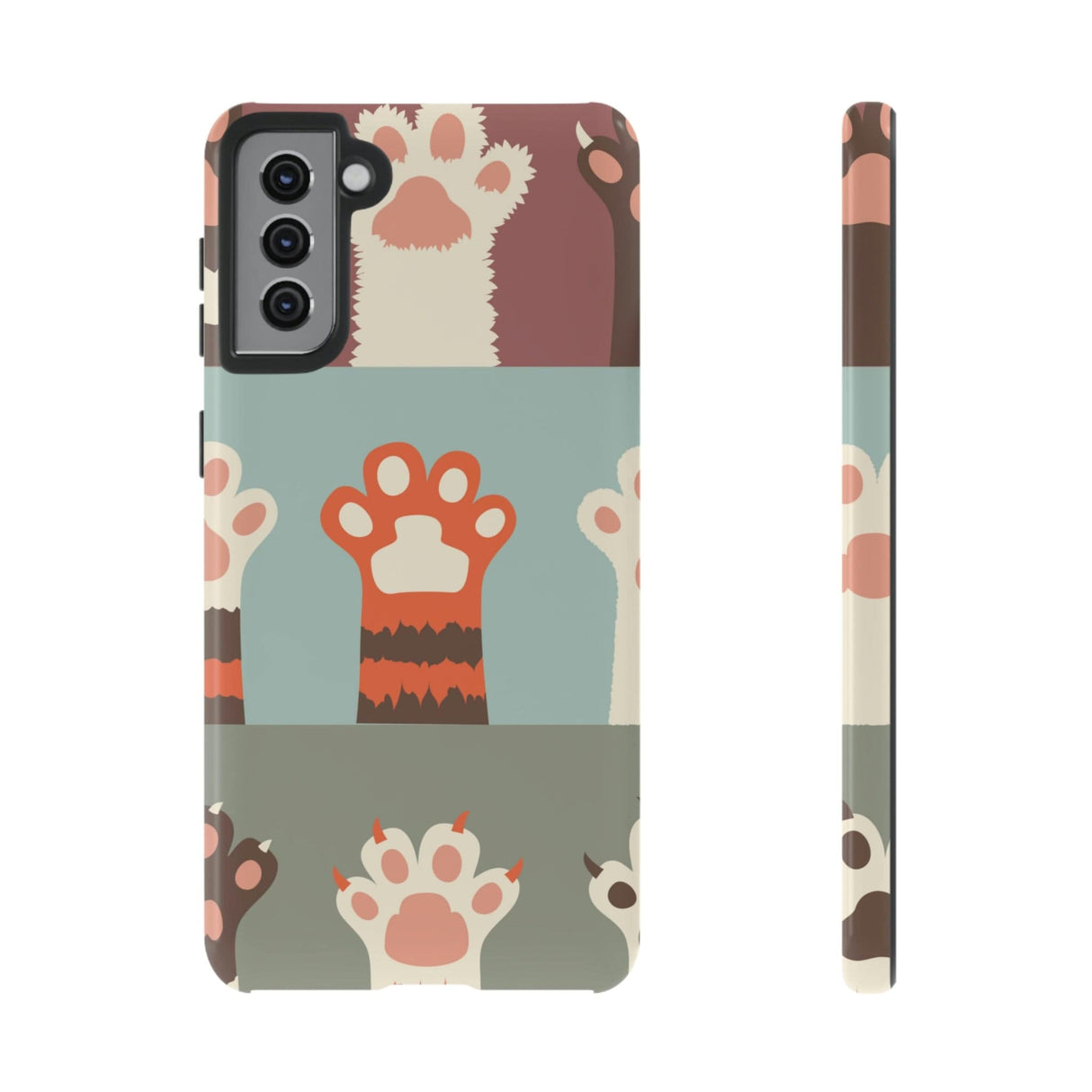 CASEBOB Phone Case Samsung Galaxy S21 Plus / Glossy Vintage Cat Paw Android Case (Protective)