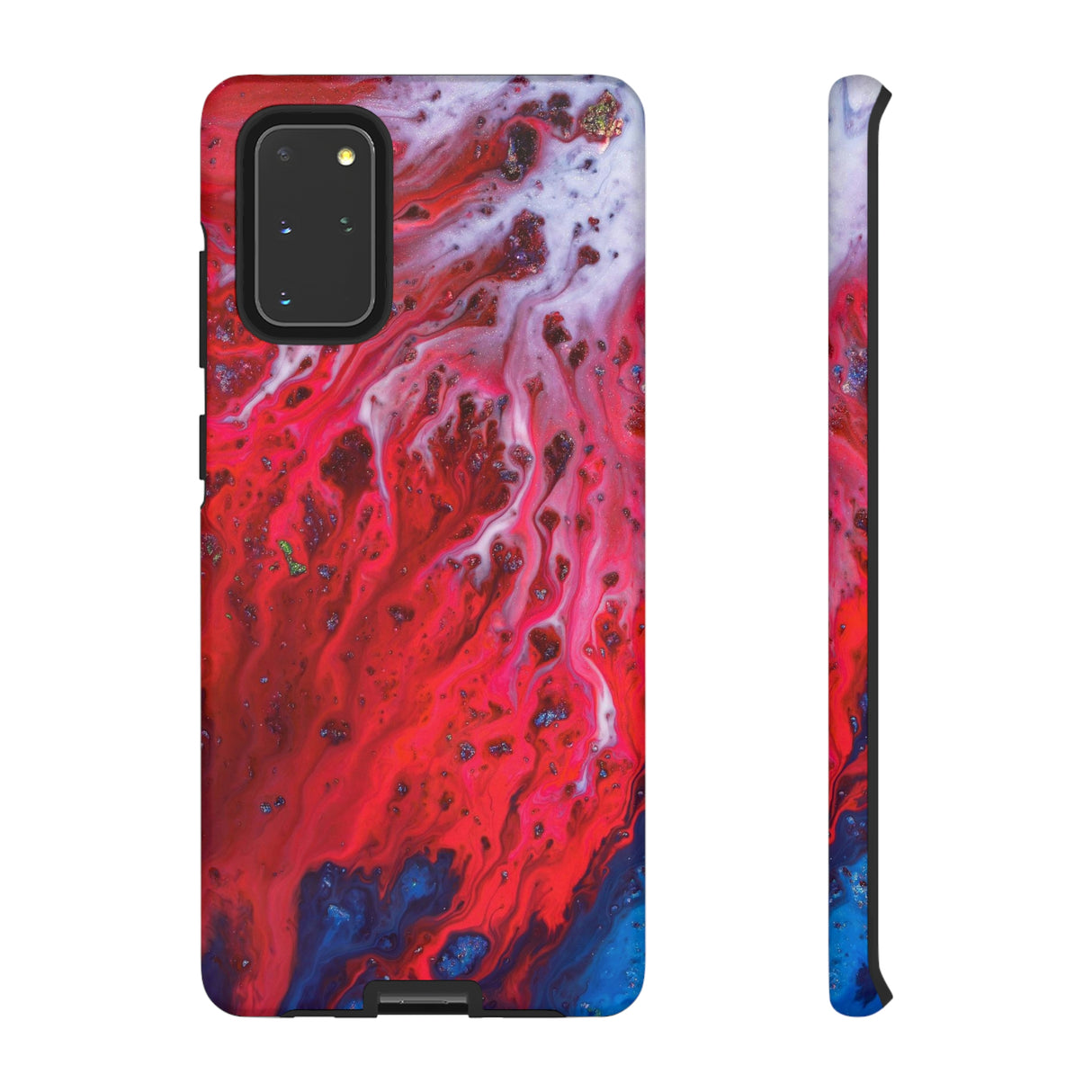 Bright Red Ink Art Android Case (Protective) Samsung Galaxy S20+ Matte Phone Case