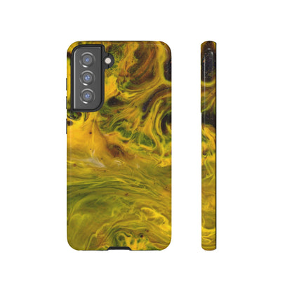 Liquid Yellow Ink Art Android Case (Protective) Samsung Galaxy S21 FE Glossy Phone Case