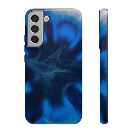 Blue Star Marble Ink Art Android Case (Protective) Samsung Galaxy S22 Plus Glossy Phone Case