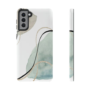 Green Watercolor Android Case (Protective) Samsung Galaxy S21 Plus Glossy Phone Case