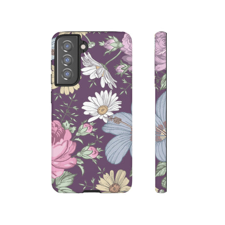 Purple Grass Vintage Flower Samsung Case (Protective) Samsung Galaxy S21 FE Matte Phone Case