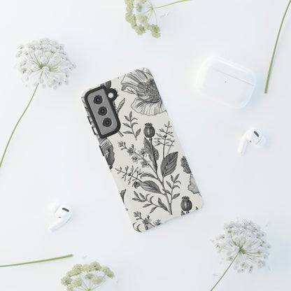 Poppy Gray Vintage Flower Samsung Case (Protective) Phone Case