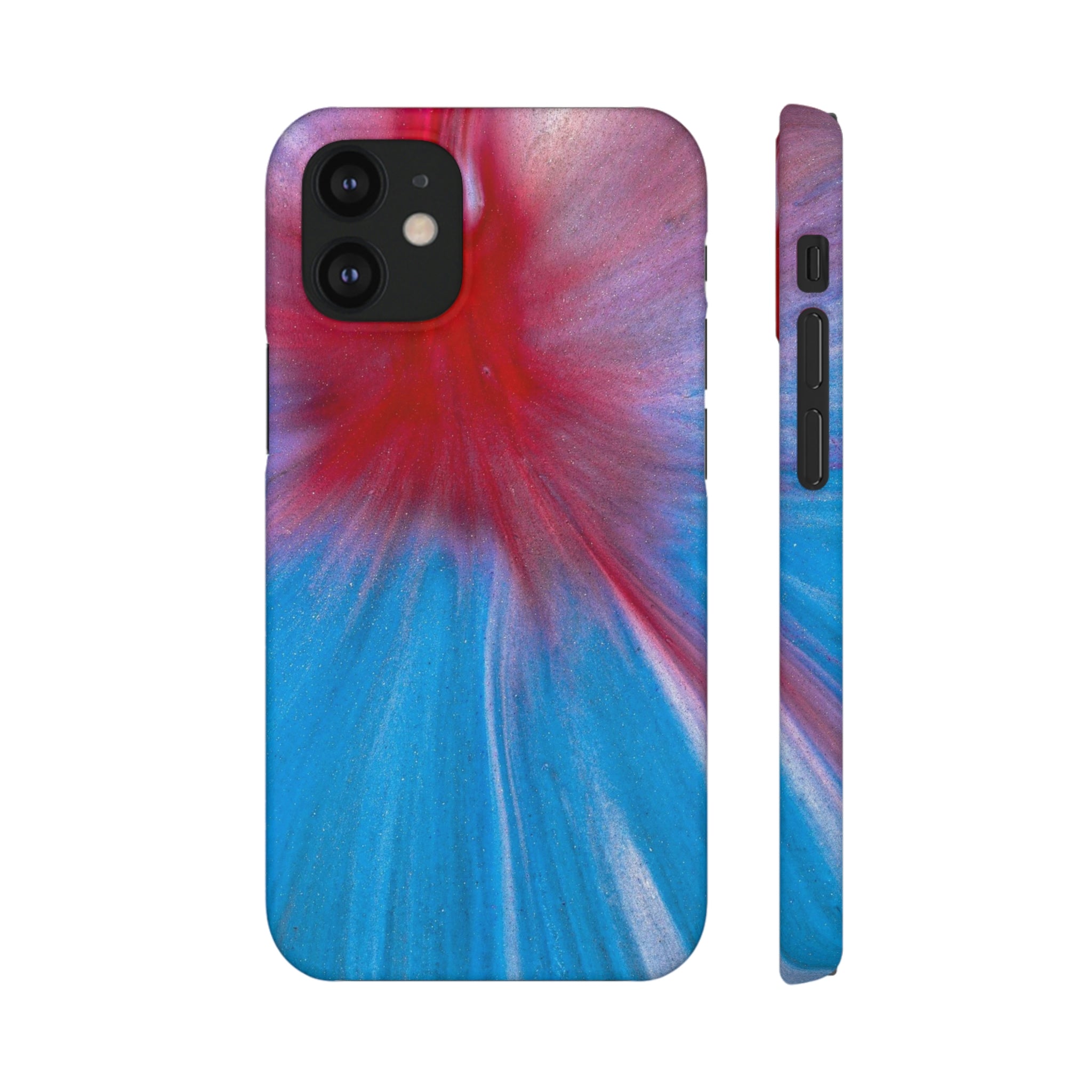 Red Warp Ink Art iPhone Case (Slim) iPhone 12 Mini Matte Phone Case