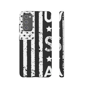 Black n White U.S Flag Android Case (Protective) Samsung Galaxy S20 FE Glossy Phone Case