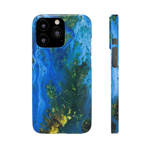 Blue Globe Ink Art iPhone Case (Slim) iPhone 13 Pro Glossy Phone Case