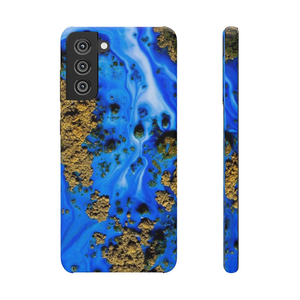 CASEBOB Phone Case Samsung Galaxy S21 / Glossy Blue River Ink Art Android Case (Slim)