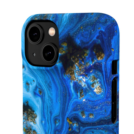 Blue Ice Melt Ink Art iPhone Case (Slim) Phone Case