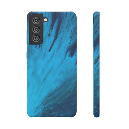 Light Blue Ink Art Android Case (Slim) Samsung S21 FE Matte Phone Case