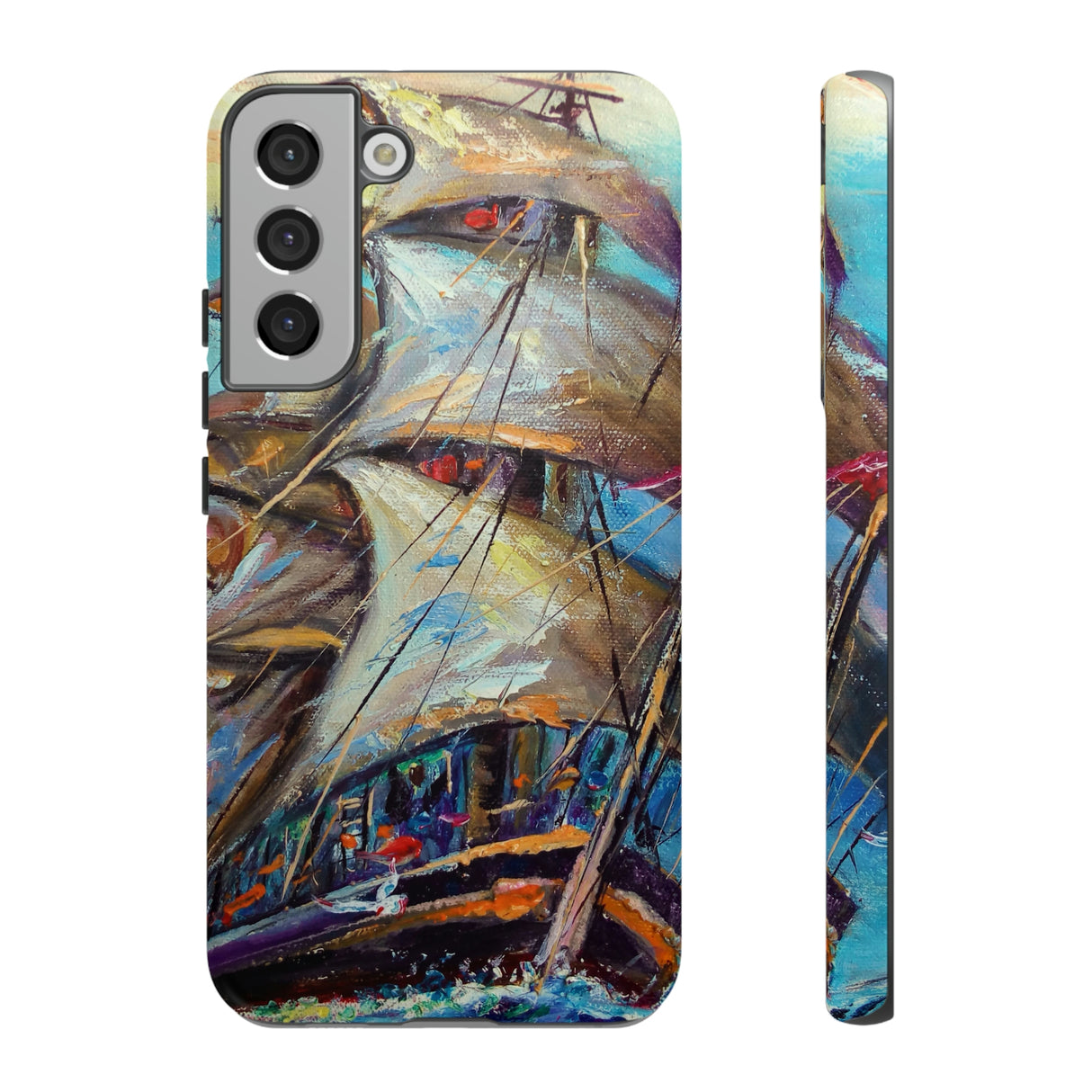 Sailboat Painting Android Case (Protective) Samsung Galaxy S22 Plus Matte Phone Case