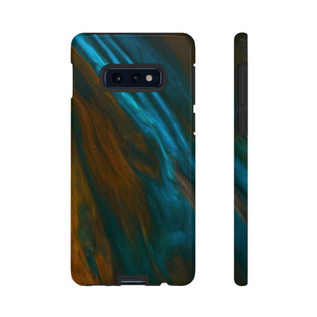 Neon Blue Ink Art Android Case (Protective) Samsung Galaxy S10E Glossy Phone Case