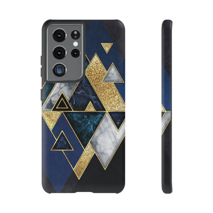 Dark Blue Geometric Android Case (Protective) Samsung Galaxy S21 Ultra Matte Phone Case