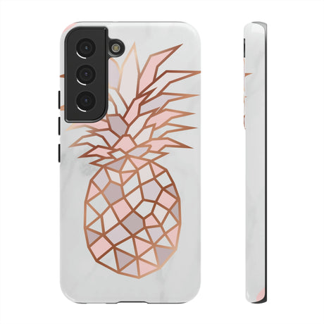 Pineapple Rose Gold Android Case (Protective) Samsung Galaxy S22 Glossy Phone Case