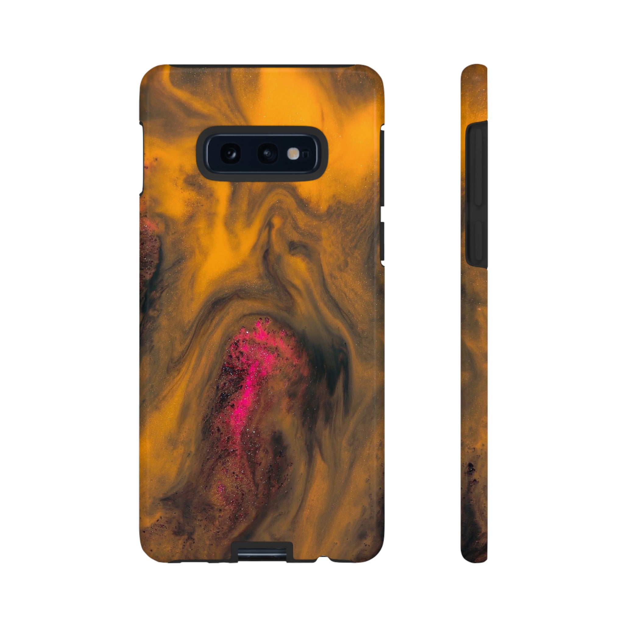 Pink Center Ink Art Android Case (Protective) Samsung Galaxy S10E Glossy Phone Case