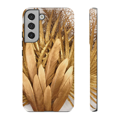 Gold Feather Android Case (Protective) Samsung Galaxy S22 Plus Glossy Phone Case