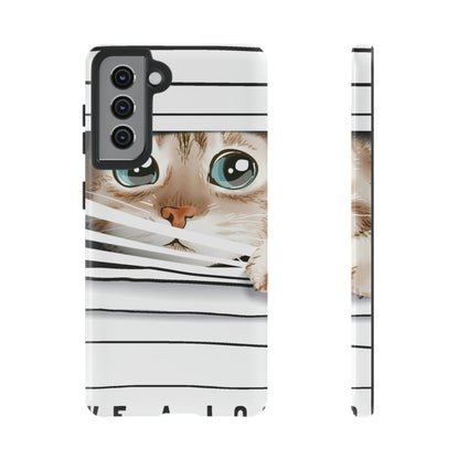 Cute Cat Window Android Case (Protective) Samsung Galaxy S21 Glossy Phone Case