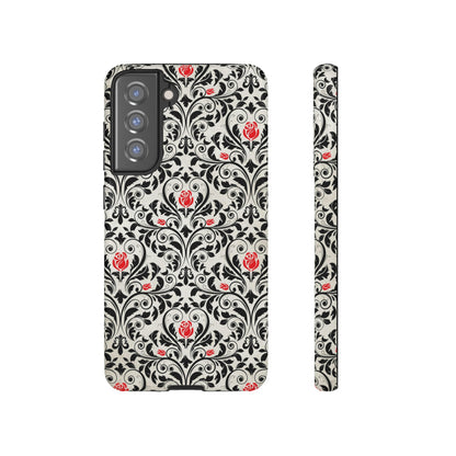 Black Rose Gothic Flower Samsung Case (Protective) Samsung Galaxy S21 FE Glossy Phone Case