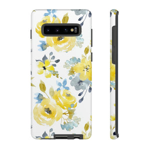 CASEBOB Phone Case Samsung Galaxy S10 Plus / Matte Yellow Floral Android Case (Protective)