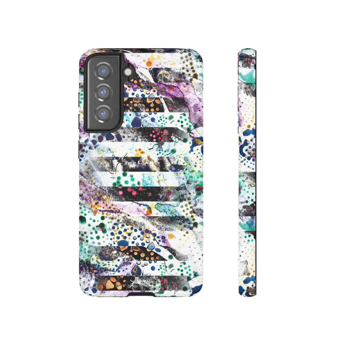 Abstract Green Purple Android Case (Protective) Samsung Galaxy S21 FE Matte Phone Case