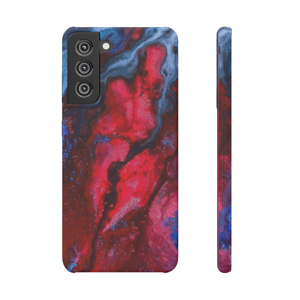 Neon Red Ink Art Android Case (Slim) Samsung S21 FE Matte Phone Case