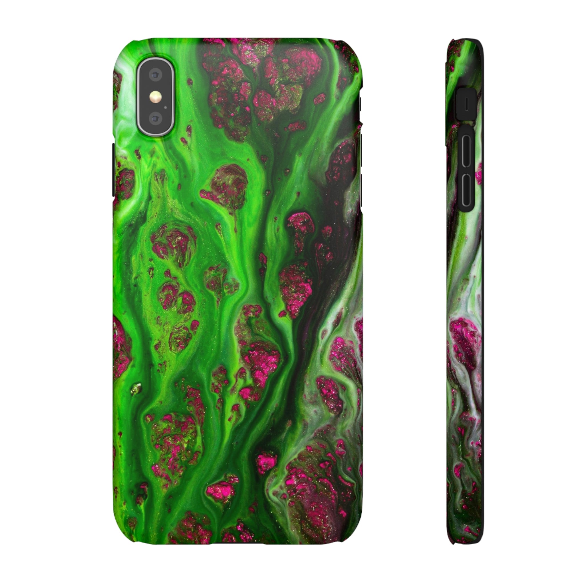 Toxic Green Ink Art iPhone Case (Slim) iPhone XS MAX Matte Phone Case