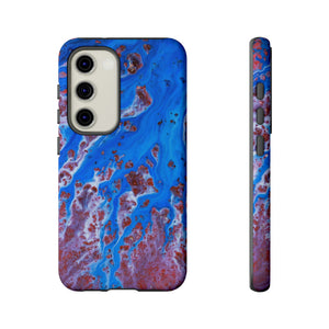 Bright Blue Ink Art Android Case (Protective) Samsung Galaxy S23 Glossy Phone Case