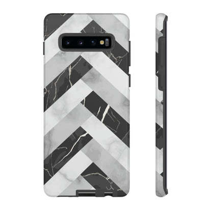 Grey Herringbone Android Case (Protective) Samsung Galaxy S10 Plus Glossy Phone Case