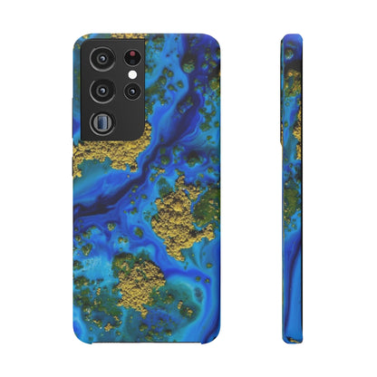 Blue Clear Ocean Ink Art Android Case (Slim) Samsung Galaxy S21 Ultra Matte Phone Case