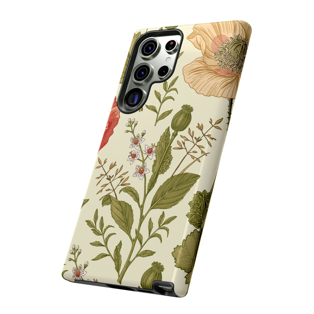 Poppy Red Vintage Flower Samsung Case (Protective) Phone Case