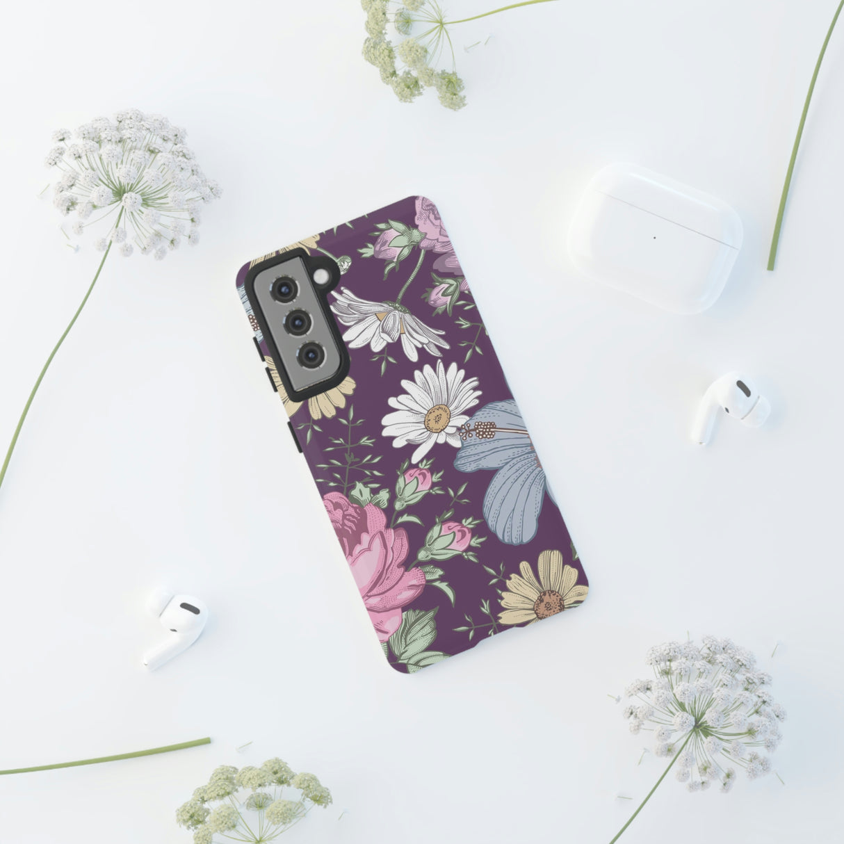 Purple Grass Vintage Flower Samsung Case (Protective) Phone Case