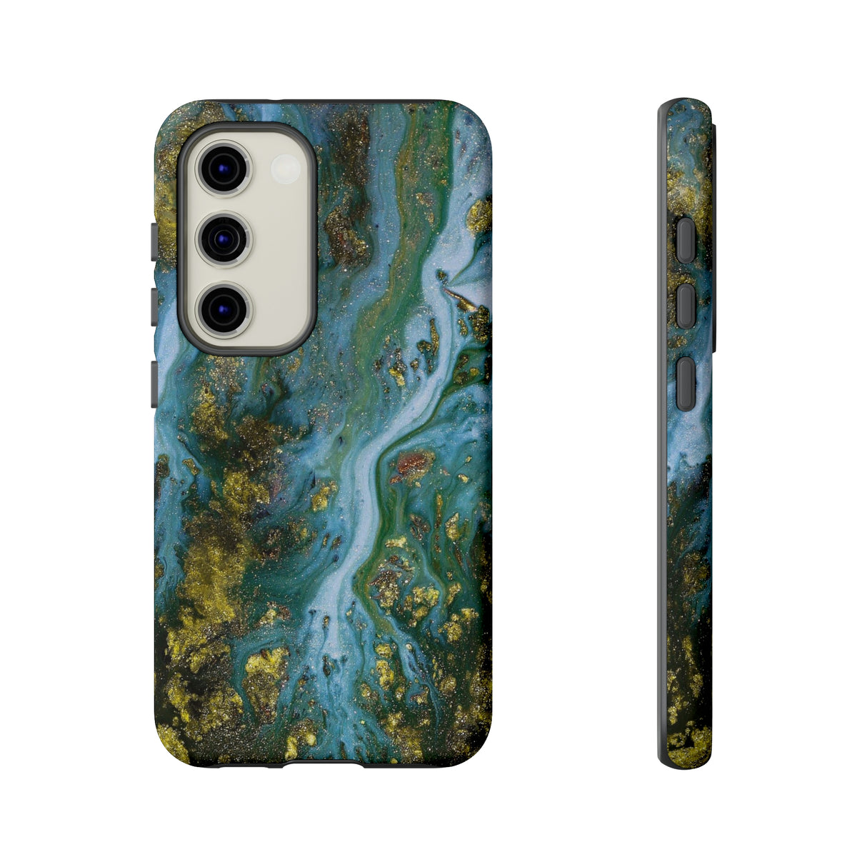 Ocean Blue Ink Art Android Case (Protective) Samsung Galaxy S23 Matte Phone Case