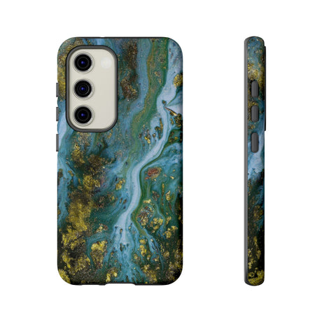 Ocean Blue Ink Art Android Case (Protective) Samsung Galaxy S23 Matte Phone Case