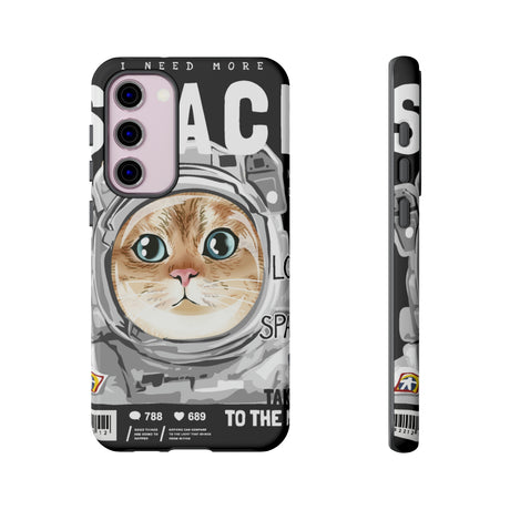 Space Cute Cat Android Case (Protective) Samsung Galaxy S23 Plus Glossy Phone Case