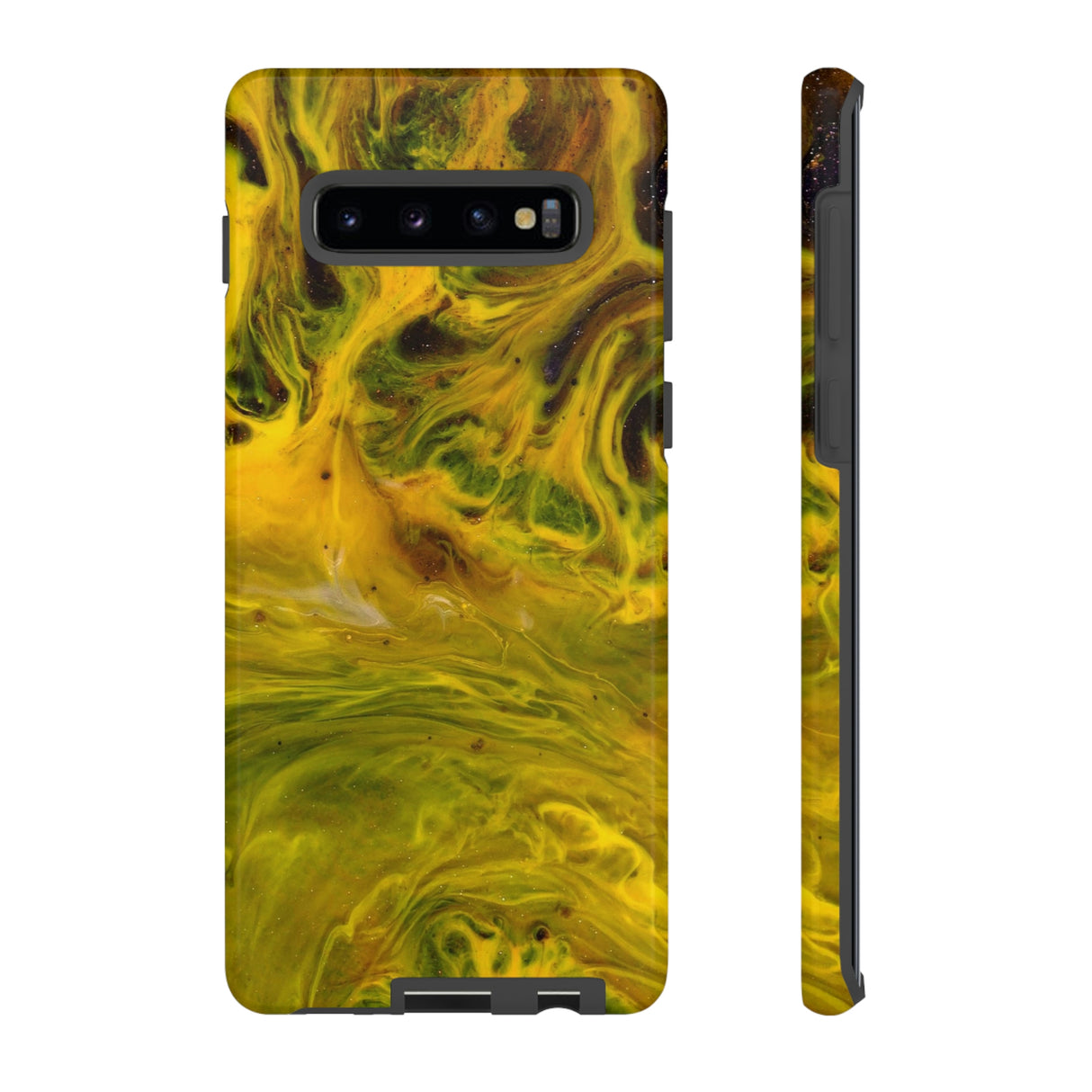 Liquid Yellow Ink Art Android Case (Protective) Samsung Galaxy S10 Plus Glossy Phone Case