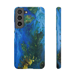 Blue Globe Ink Art Android Case (Slim) Samsung Galaxy S22 Matte Phone Case