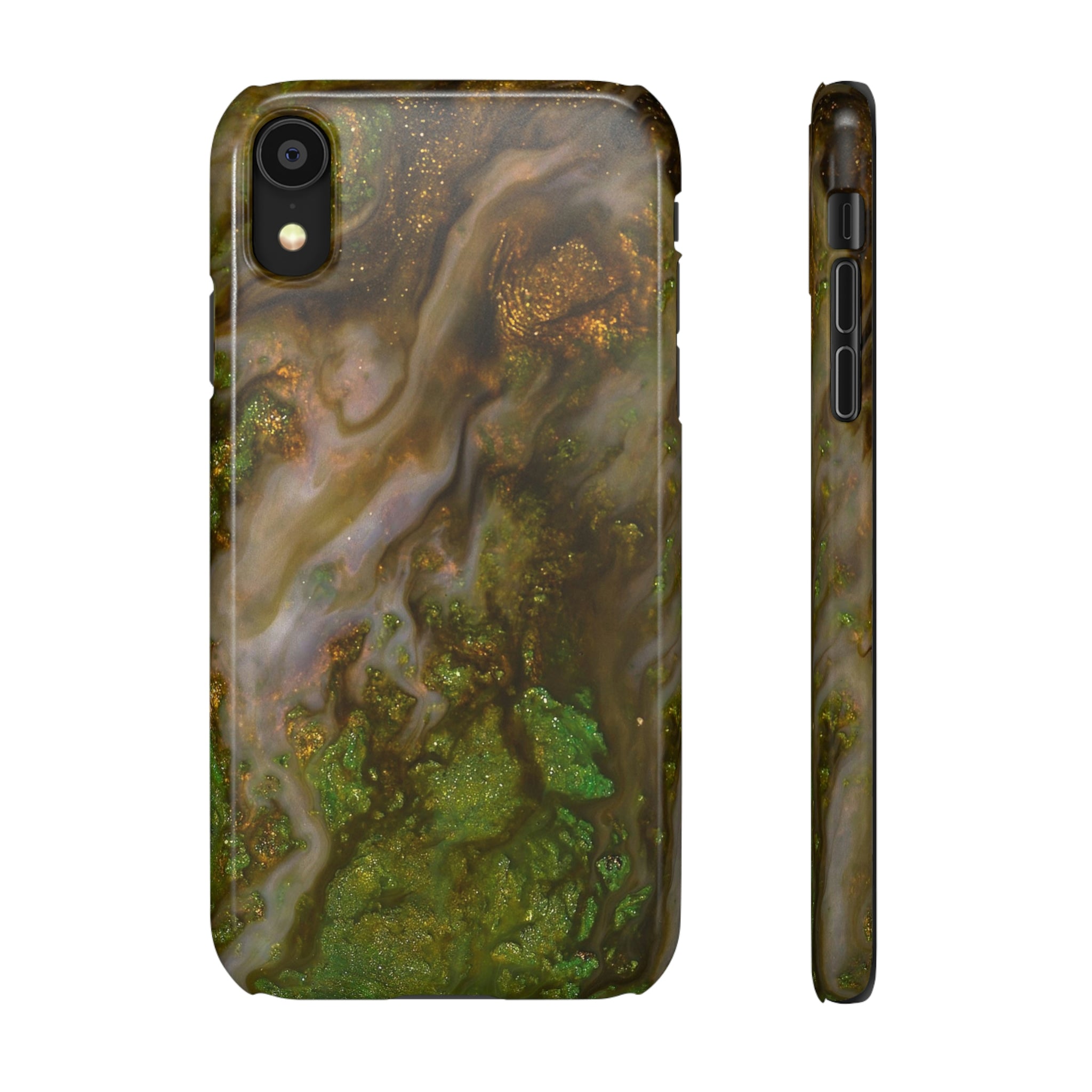 Smaragd Green Ink Art iPhone Case (Slim) iPhone XR Glossy Phone Case