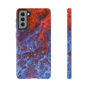 Blue Lava Ink Art Android Case (Protective) Samsung Galaxy S21 Plus Glossy Phone Case