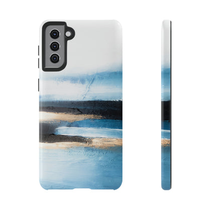 Abstract Blue Oil Painting Android Case (Protective) Samsung Galaxy S21 Plus Glossy Phone Case