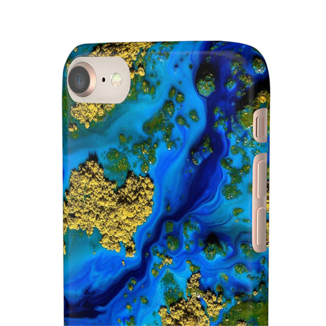 Blue Clear Ocean Ink Art iPhone Case (Slim) Phone Case