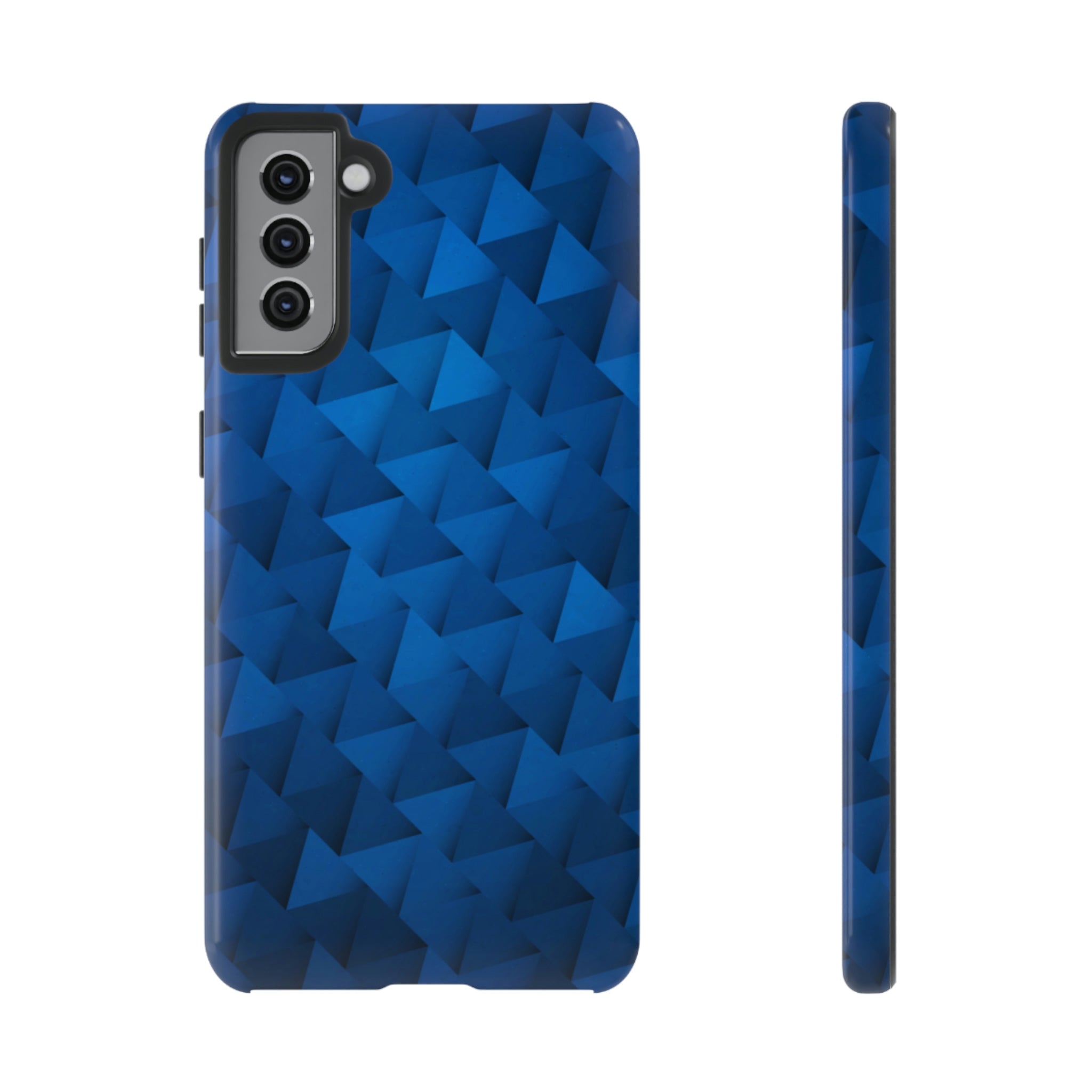 Blue Geometric Android Case (Protective) Samsung Galaxy S21 Plus Glossy Phone Case