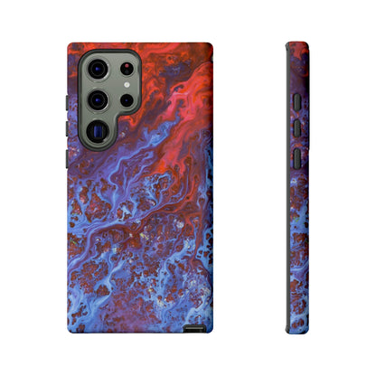 Blue Lava Ink Art Android Case (Protective) Samsung Galaxy S23 Ultra Matte Phone Case