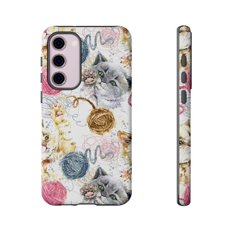 Cute Kitten Pattern Android Case (Protective) Samsung Galaxy S23 Plus Matte Phone Case