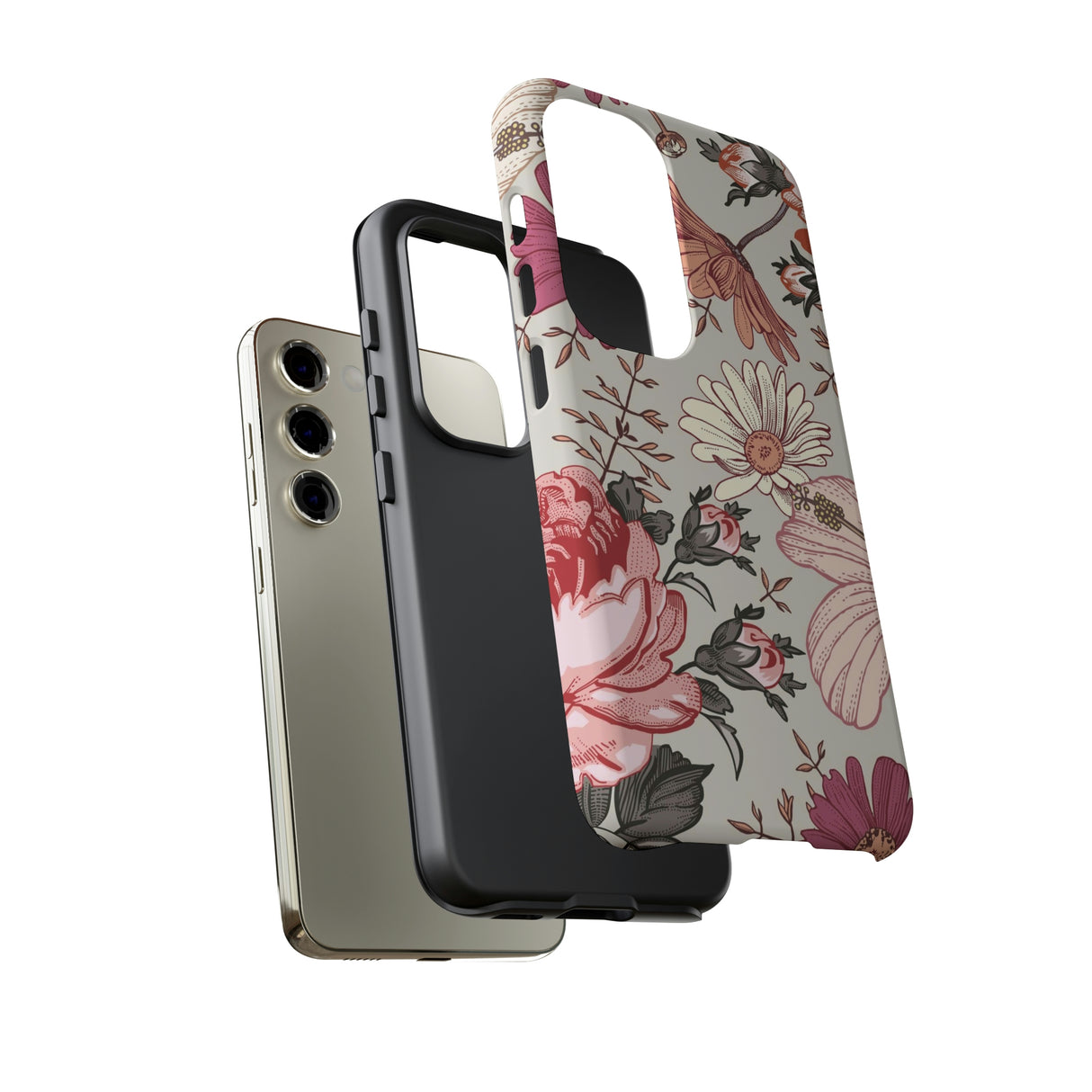 Pink daisies Vintage Flower Samsung Case (Protective) Phone Case