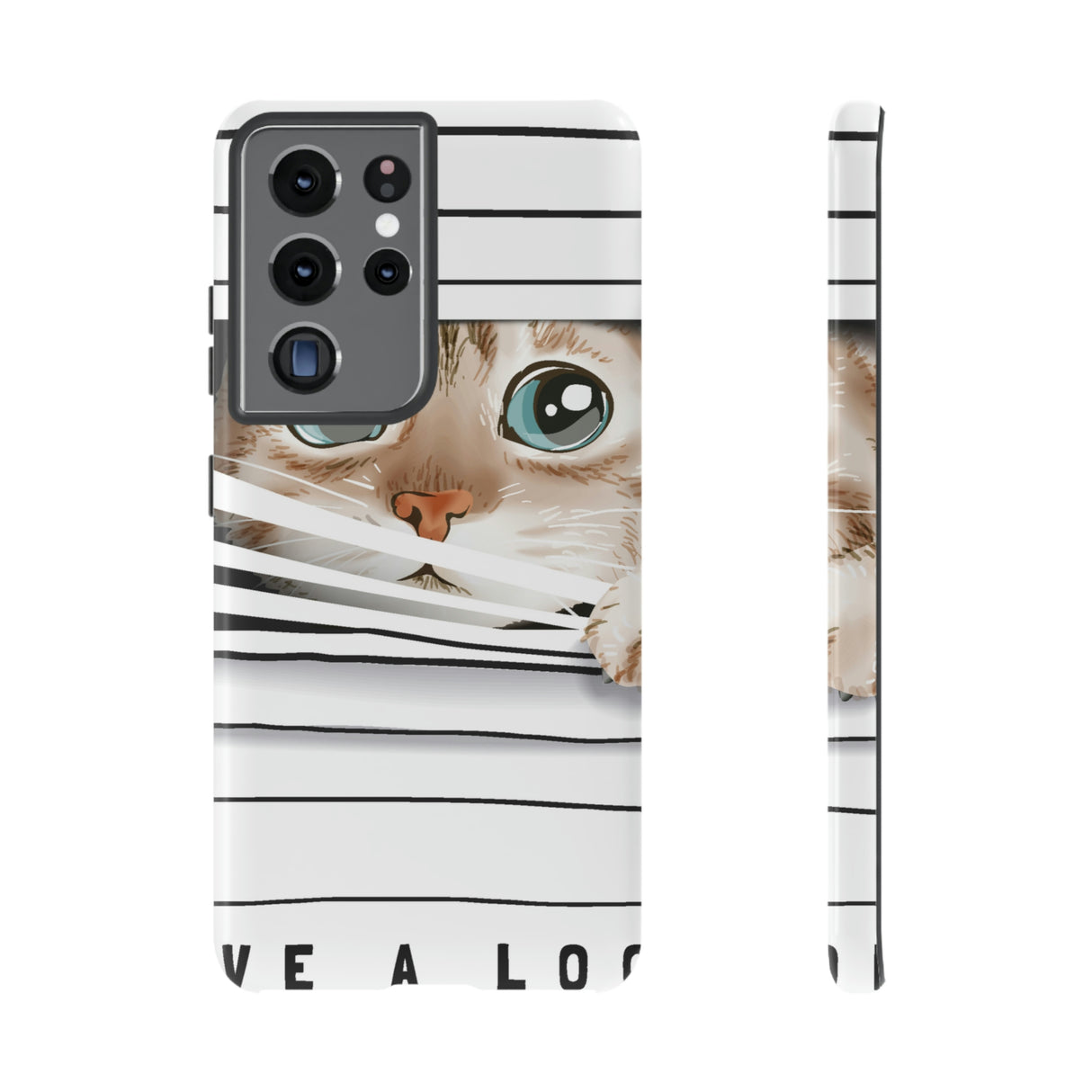 Cute Cat Window Android Case (Protective) Samsung Galaxy S21 Ultra Glossy Phone Case