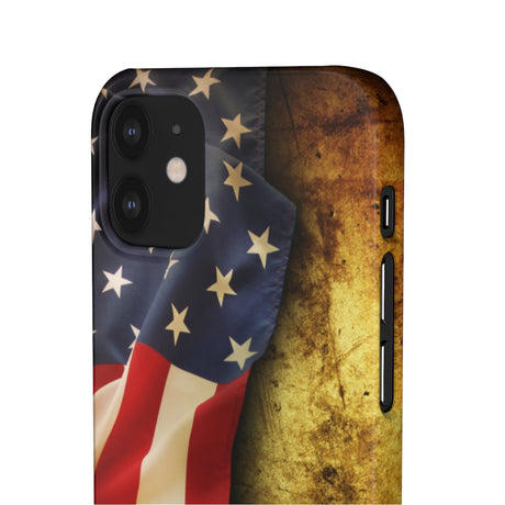 Close up of American flag Samsung/iPhone (Slim) iPhone 12 Mini Glossy Phone Case