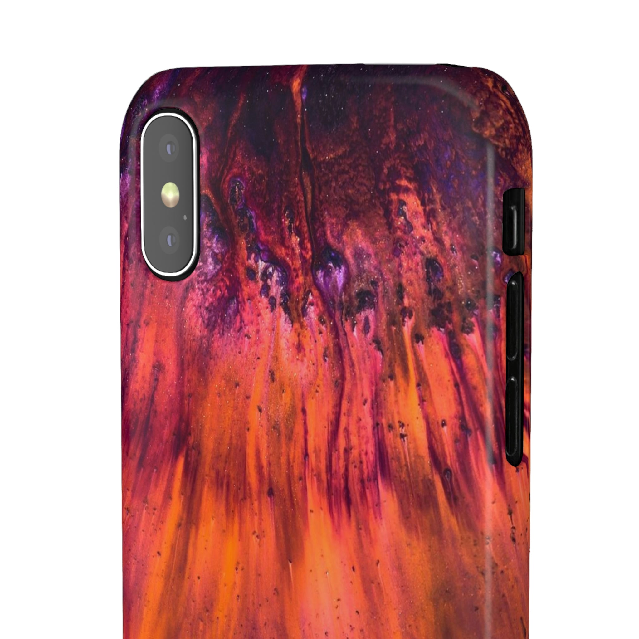 Orange Flow Ink Art iPhone Case (Slim) Phone Case