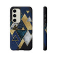 Dark Blue Geometric Android Case (Protective) Samsung Galaxy S23 Glossy Phone Case