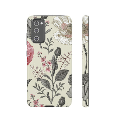 Poppy Pink Vintage Flower Samsung Case (Protective) Samsung Galaxy S20 FE Glossy Phone Case