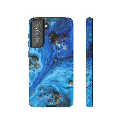 Blue Ice Melt Ink Art Android Case (Protective) Samsung S21 FE Matte Phone Case